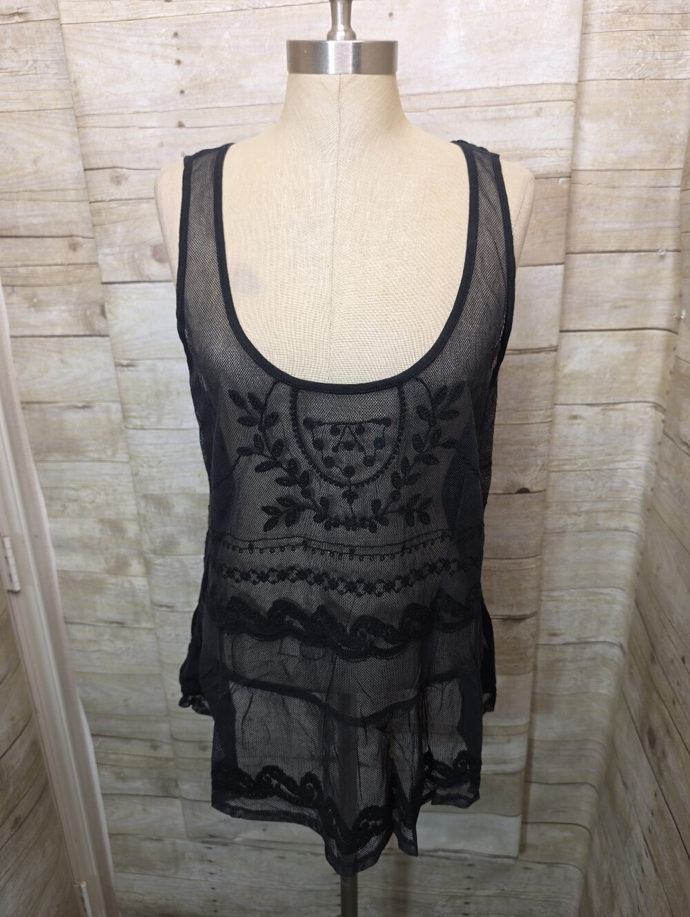 American Eagle Outfitters Black Lace Tee